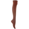 thumbnail image 1 of Lian LifeStyle Women's 1 Pair Adorable Comfortable Soft Thigh High Over Knee High Cotton Socks Size 6-9 L1024 Coffee, 1 of 4