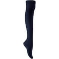 thumbnail image 1 of Lian LifeStyle Women's 1 Pair Adorable Comfortable Soft Thigh High Over Knee High Cotton Socks Size 6-9 L1024 Navy, 1 of 1