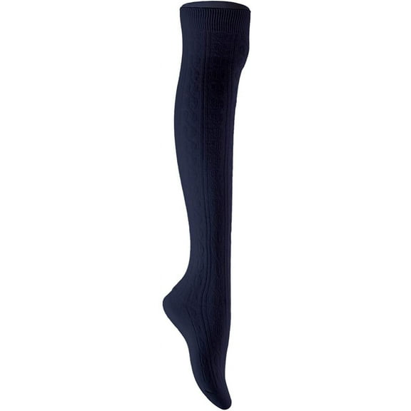 Lian LifeStyle Women's 1 Pair Adorable Comfortable Soft Thigh High Over Knee High Cotton Socks Size 6-9 L1024 Navy