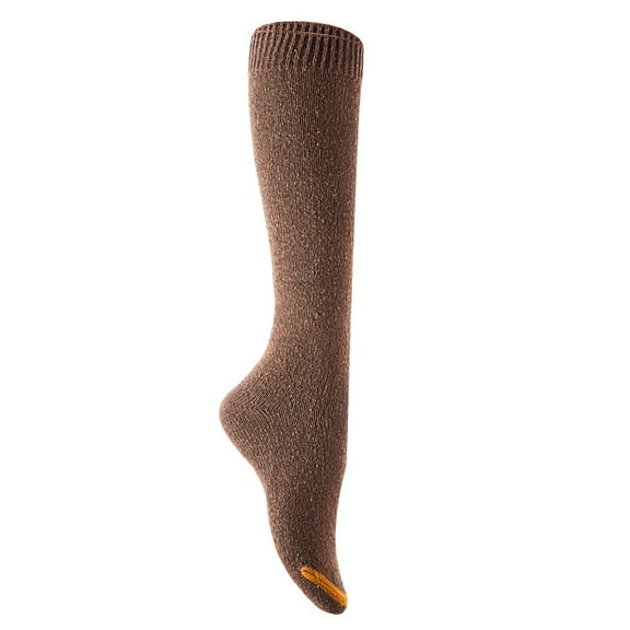 Lian LifeStyle Women's 1 Pair Awesome, Breathable, Fancy and Cozy Knee High Cotton Boot Socks LW158212 Size 6-9 Coffee