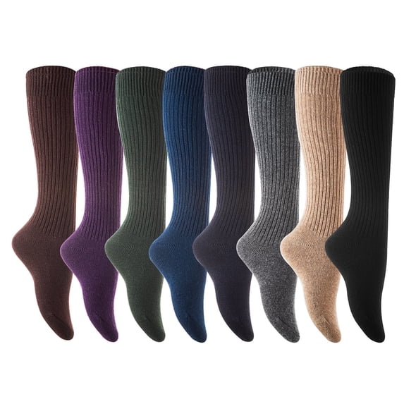 Lian LifeStyle Women's 1 Pair Exceptional, Non-Slip, Cozy and Cool Knee High Wool Socks LWFS05 Size 6-9Claret