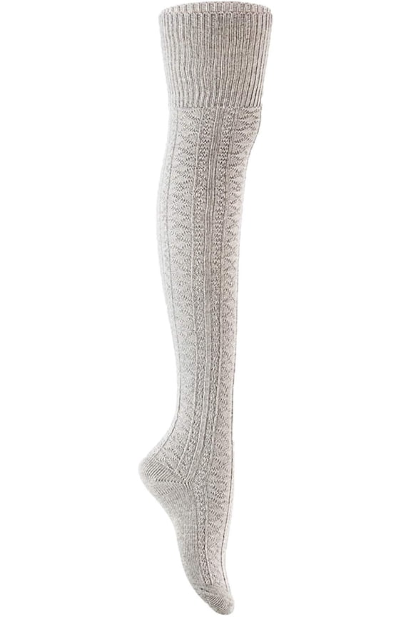 Lian LifeStyle Women's 1 Pair Fashion Knee High Cotton Socks Size 7-9(Cream White)