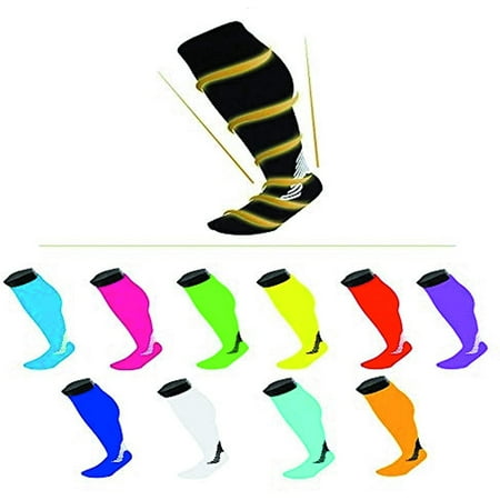 Lian LifeStyle Women's 1 Pair Knee High Compression Sports Socks Size M XL0023-03(Green)