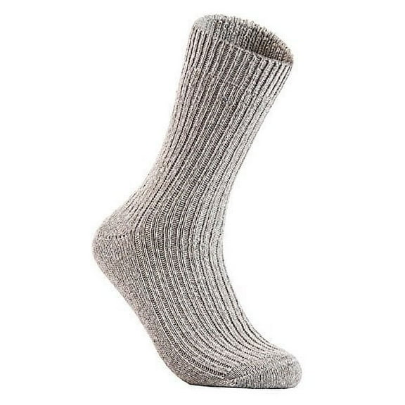 Lian LifeStyle Women's 1 Pair Knitted Wool Crew Socks One Size 7-10 (Light Gray)