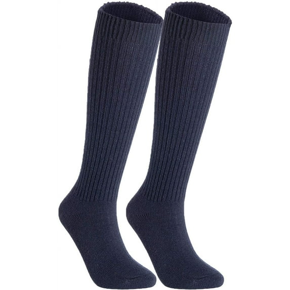 Lian LifeStyle Women's 2 Pairs Exceptional, Non-Slip, Cozy and Cool Knee High Wool Socks LWFS05 Size 6-9 (Blue)1pc10