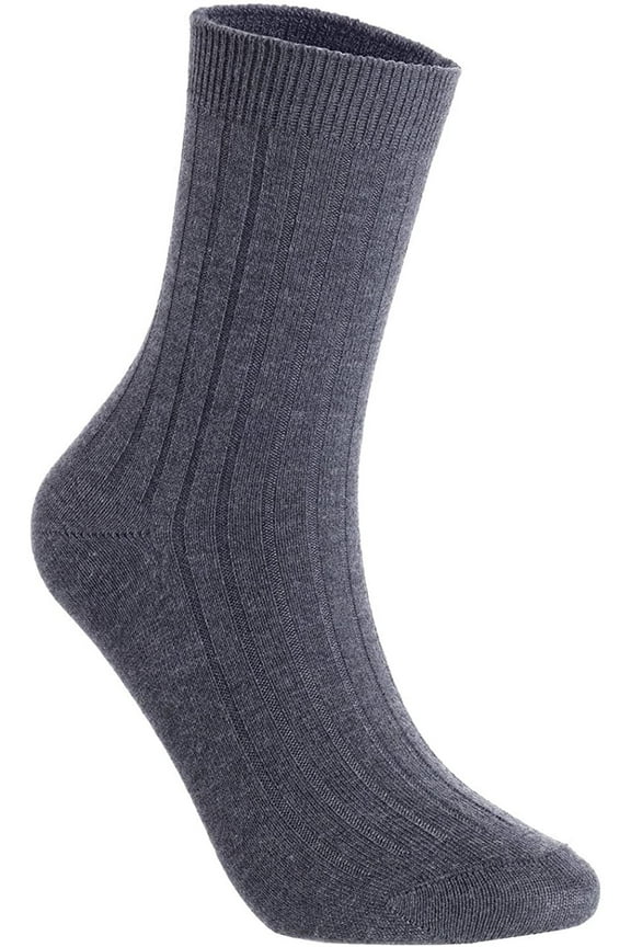 Lian LifeStyle Women's 2 Pairs Pack Wool Socks Size 6-9 HR1690 Dark Grey