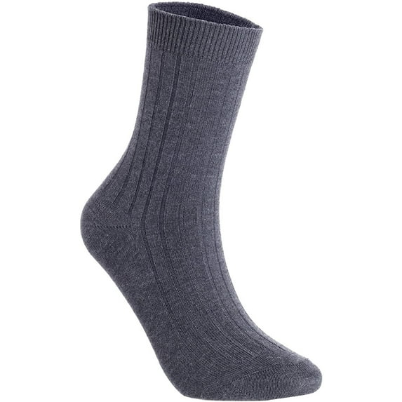 Lian LifeStyle Women's 2 Pairs Pack Wool Socks Size 6-9 HR1690 Dark Grey