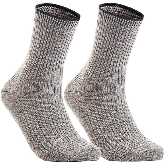 Lian LifeStyle Women's 2 Pairs Socks Casual Solid Size 7-9(Grey)