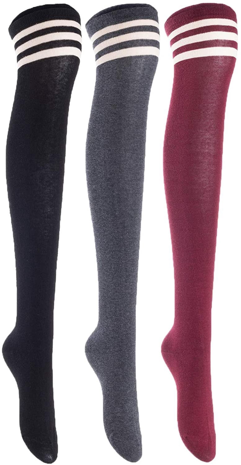 Lian LifeStyle Women's 3 Pairs Adorable Comfortable Soft Thigh High ...
