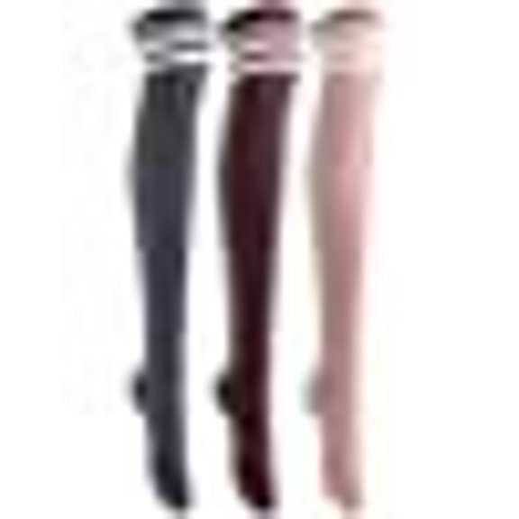 Lian LifeStyle Women's 3 Pairs Adorable Comfortable Soft Thigh High Over Knee High Cotton Socks Size 6-9 L1023(DarkGrey,Coffee,Khaki)