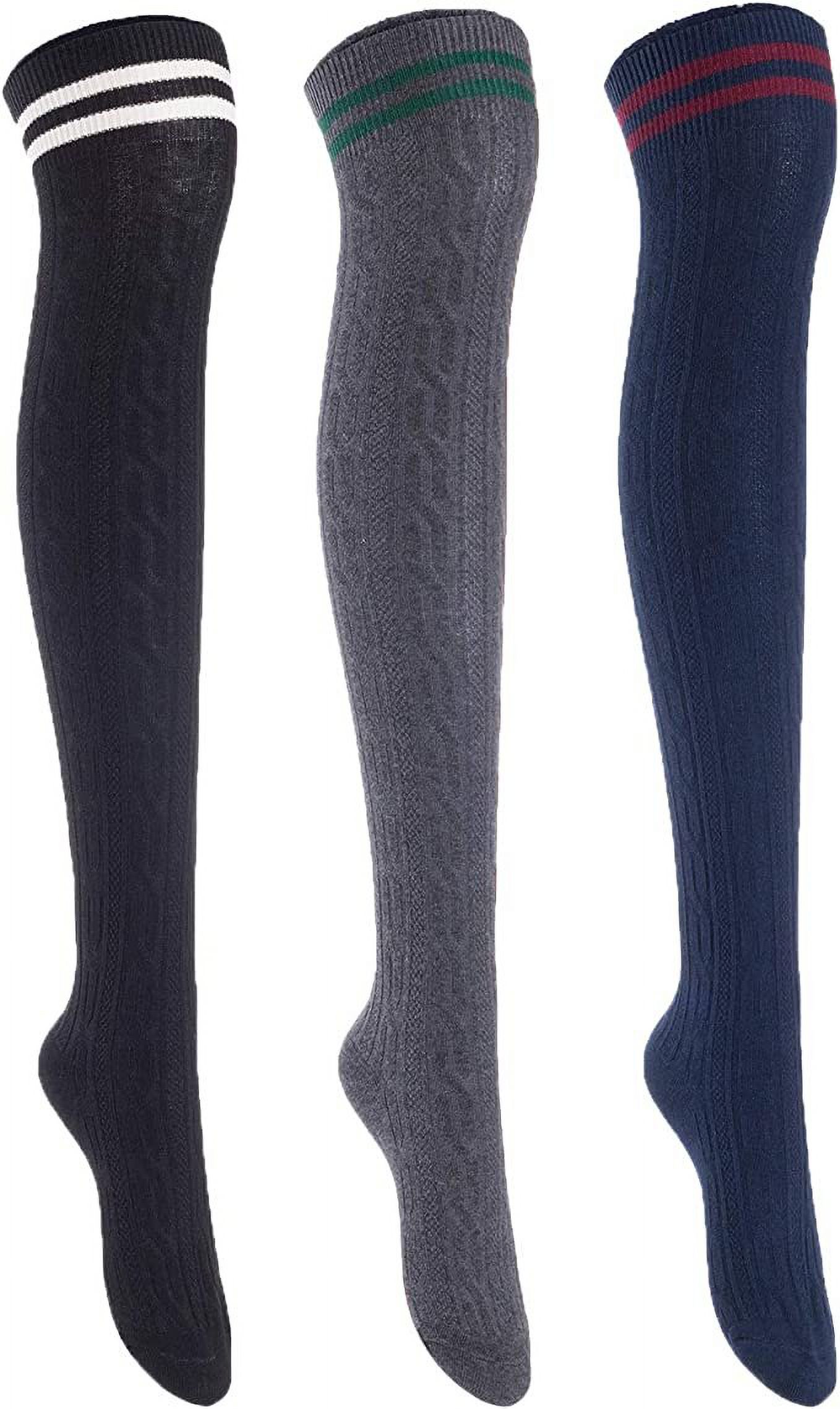 Lian LifeStyle Women's 3 Pairs Adorable Comfortable Soft Thigh High ...