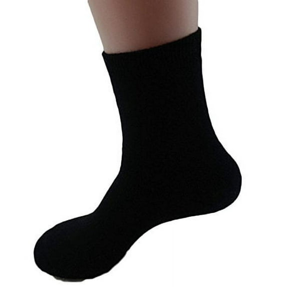 Lian LifeStyle Women's 3 Pairs Cashmere Wool Socks Plain 8-11(Black)