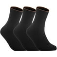 thumbnail image 1 of Lian LifeStyle Women's 3 Pairs Cute, Perfect Fit, Cozy Wool Crew Socks With a Wide HR1612 Size 6-9(Black), 1 of 1