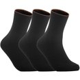 thumbnail image 1 of Lian LifeStyle Women's 3 Pairs Cute, Perfect Fit, Cozy Wool Crew Socks With a Wide  HR1612 Size 6-9Black, 1 of 2