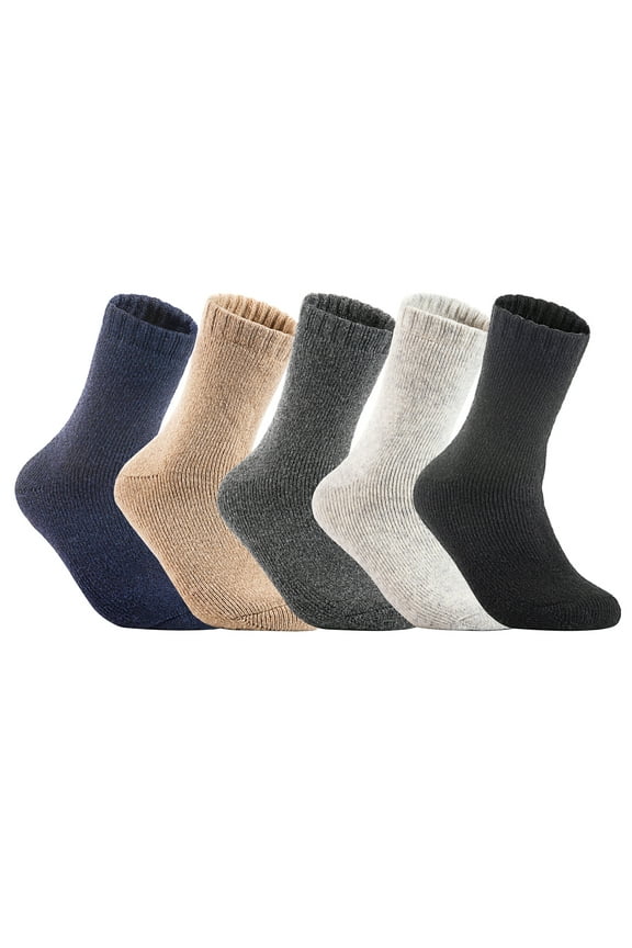 Women's 3 Pairs Extra Thick Wool Boot Socks Crew Plain Size 6-10 Assorted LK1602