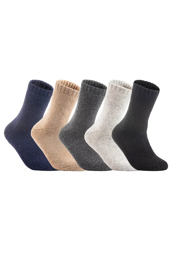 Women's 3 Pairs Extra Thick Wool Boot Socks Crew Plain Size 6-10 Assorted LK1602