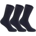 thumbnail image 1 of Lian LifeStyle Women's 3 Pairs Knitted Wool Blend Crew Socks LK0602 Size 6-9 Black, 1 of 4