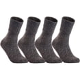 thumbnail image 1 of Lian LifeStyle Women's 4 Pair's Exceptional High Crew Wool Socks Non Slip, Cozy and Cool HR1412 Size 6-9 Gray, 1 of 2