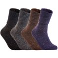 thumbnail image 1 of Lian LifeStyle Women's 4 Pair's Exceptional High Crew Wool Socks Non Slip, Cozy and Cool HR1412 Size 6-9 Random Color, 1 of 3