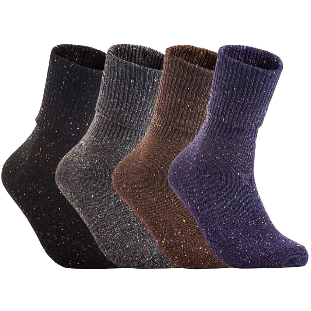 Lian LifeStyle Women's 4 Pair's Exceptional High Crew Wool Socks Non ...