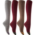 thumbnail image 1 of Lian LifeStyle Women's 4 Pairs Awesome Breathable Fancy and Cozy Knee High Cotton Boot Socks(Assorted), 1 of 9