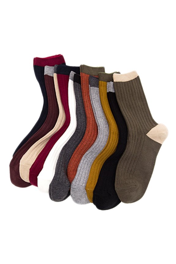 Women's 4 Pairs Combed Cotton Socks HR1751 Casual Size 6-9 (Cream White)