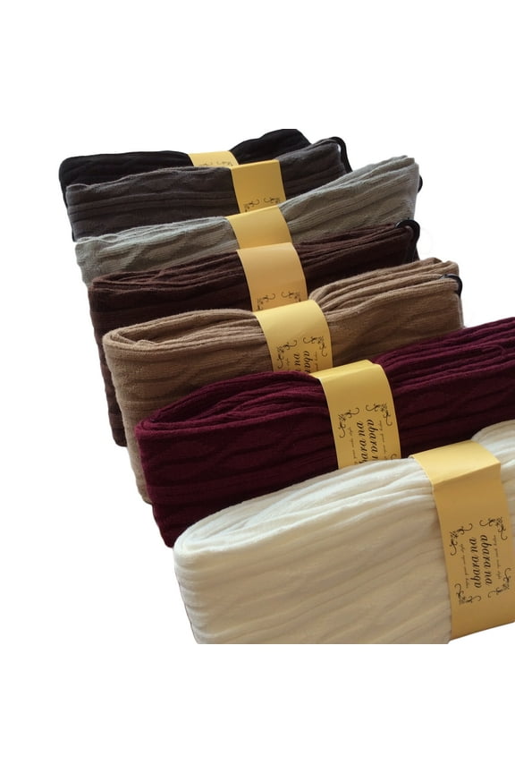 Women's 4 Pairs Over Knee High Cotton Socks Size 7-9(Random Color)