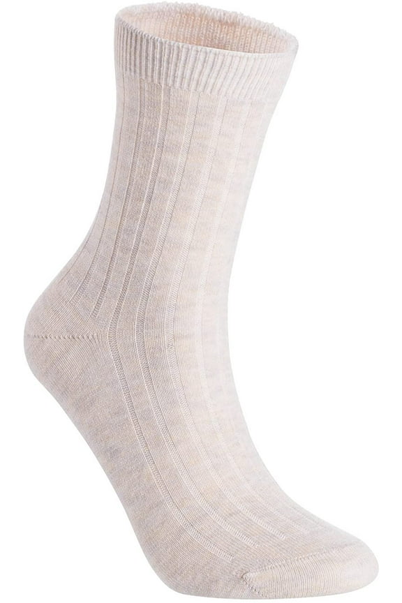 Lian LifeStyle Women's 4 Pairs Pack Fashion Soft Wool Crew Socks Size 6-9 HR1690 Beige
