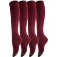 thumbnail image 1 of Lian LifeStyle Women's 4 Pairs Pack Knee High Cotton Socks Size(No Navy), 1 of 11