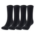 thumbnail image 1 of Lian LifeStyle Women's 4 Pairs Perfect Fit, Cozy, Cute, And Comfortable Wool Crew Socks With Wide Range Colors HR1802 Size 6-9 (Black), 1 of 4