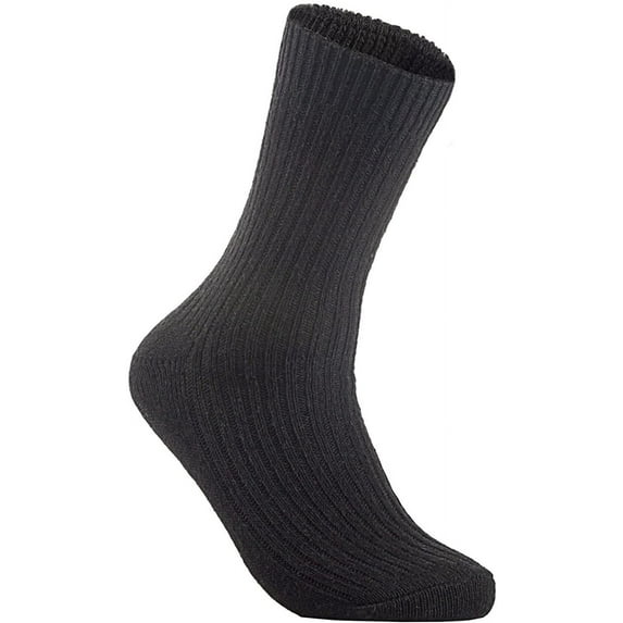 Lian LifeStyle Women's 4 Pairs Perfect Fit, Cozy and Cute Wool Crew Socks With a Wide and Styles FS03 Size 6-9 Black