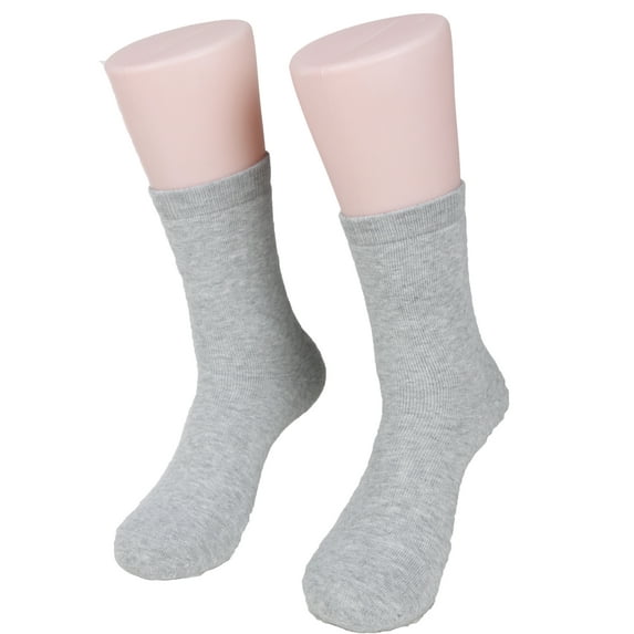 Lian LifeStyle Women's 4 Pairs Perfect Fit Wool Blend Crew Socks for Healthy Feet. Cozy, Cute and Comfortable Size 6-9 (Grey)