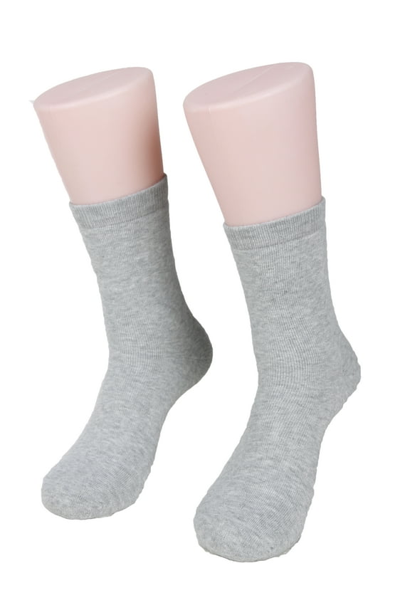 Women's 4 Pairs Perfect Fit Wool Blend Crew Socks for Healthy Feet. Cozy, Cute and Comfortable Size 6-9 (Grey)