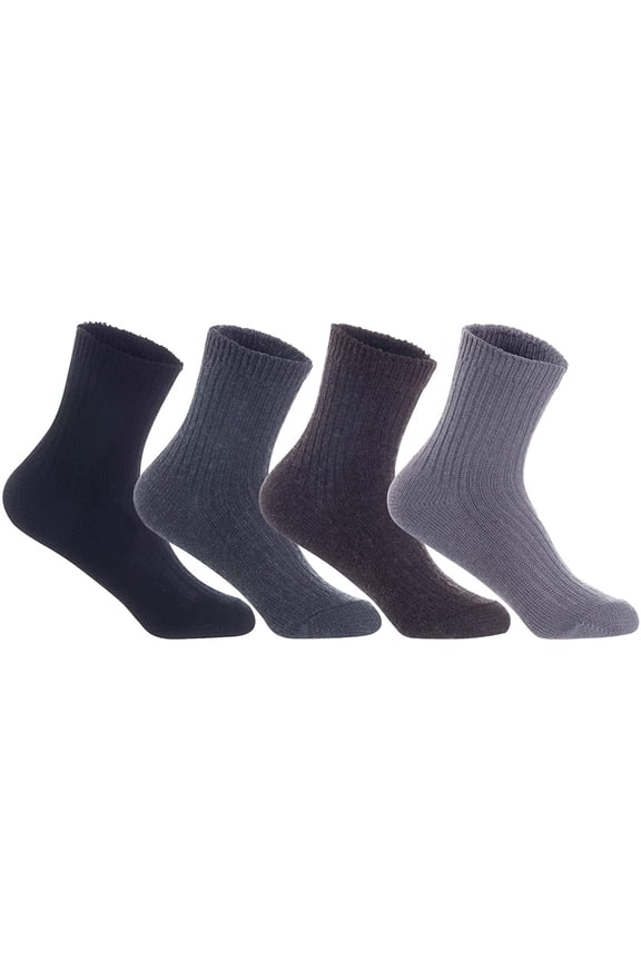 Perfect Fit, Cozy, and Comfortable Women's 4 Pairs Wool Crew Socks For Healthy Feet LK08 Size 6-9 Assorted Colors