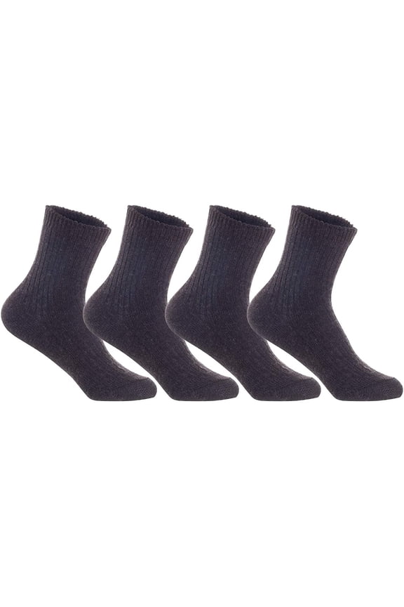 Women's 4 Pairs Perfect Fit Wool Crew Socks. Cute and Comfortable with Wide Range of Colors and Styles LK08 Size Size 6-9 Coffee