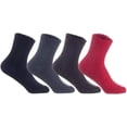 thumbnail image 1 of Lian LifeStyle Women's 4 Pairs Perfect Fit Wool Crew Socks for Healthy Feet. Cute and Comfortable LK08 Size Size 6-9 Black, Dark Grey, Coffee, Red, 1 of 5