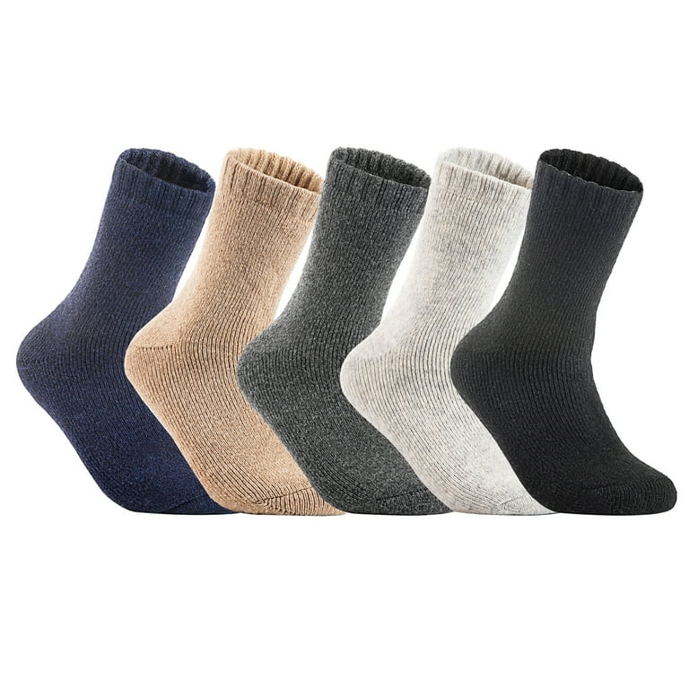 Lian LifeStyle Women s 4 Pairs Thick Wool Blend Crew Socks Boot