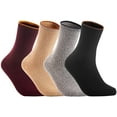 thumbnail image 1 of Lian LifeStyle Women's 4 Pairs Wool Blend Crew Socks Size 6-9 Casual HR1612 4 Color(#4 No Dark Grey), 1 of 4