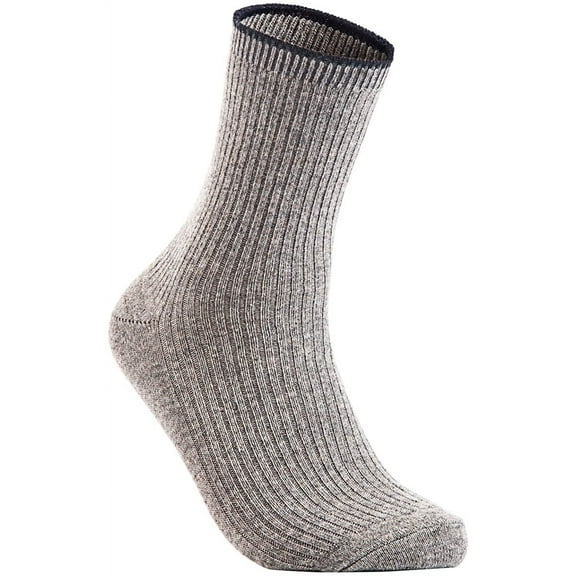 Lian LifeStyle Women's 5 Pair Wool Blend Crew Socks Casual Size 7-9(Grey)