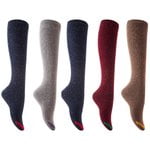 Lian LifeStyle Women's 5 Pairs Awesome Breathable Fancy and Cozy Knee High Cotton Boot Socks Size 6-9 (Random Color)