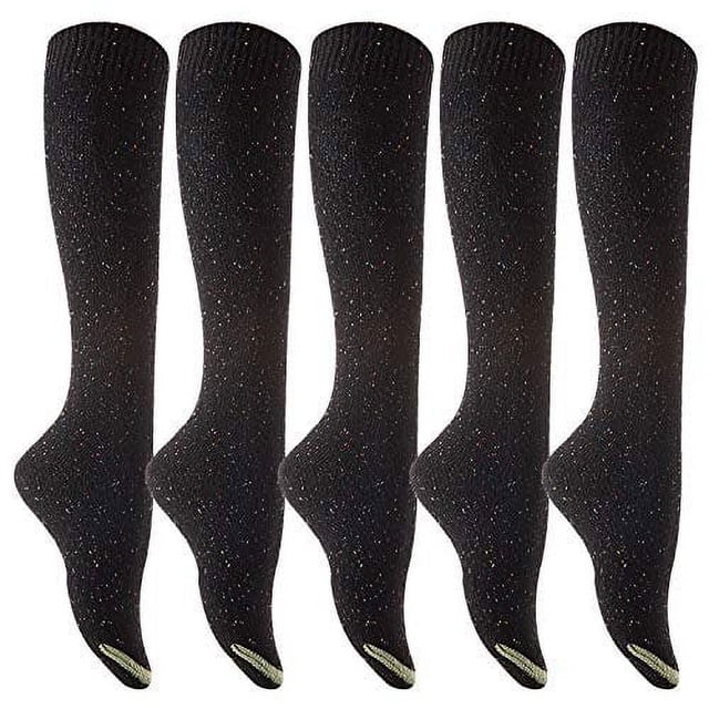 Lian LifeStyle Women's 5 Pairs Pack Knee High Cotton Socks Size(Black