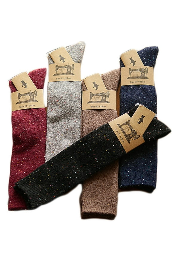 Lian LifeStyle Women's 5 Pairs Pack Knee High Cotton Socks Size(Random Color)