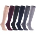 thumbnail image 1 of Lian LifeStyle Women's 6 Pairs Exceptional, Non-Slip, Cozy and Cool Knee High Wool Socks HR158121 Size 6-9 (Assorted)6p2, 1 of 4