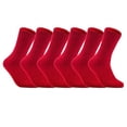 thumbnail image 1 of Lian LifeStyle Women's 6 Pairs High-Performance, Ultralight and Great Activewear for Fun Sports Wool Crew Socks Size 6-9 FS03 Red, 1 of 2