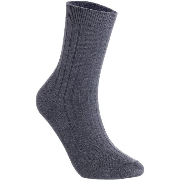 Lian LifeStyle Women's 6 Pairs Pack Fashion Soft Wool Crew Socks Size 6-9 HR1690 Dark Grey