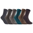 thumbnail image 1 of Lian LifeStyle Women's 6 Pairs Pack Perfect Fit Wool Crew Socks. Cute and Comfortable with Wide  and Styles Size 6-9 HR1613Random Color, 1 of 1