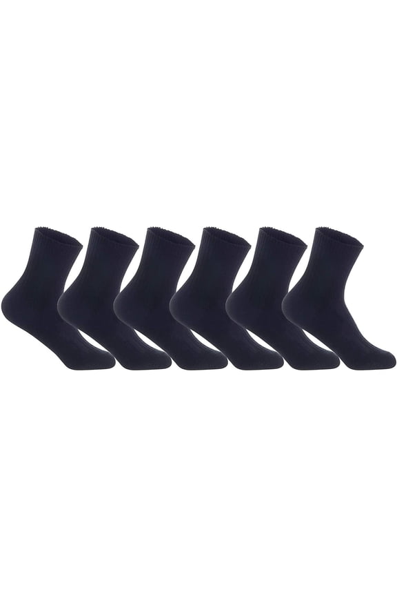 Women's 6 Pairs Perfect Fit Wool Crew Socks. Cute and Comfortable with Wide Range of Colors and Styles LK08 Size Size 6-9 Black