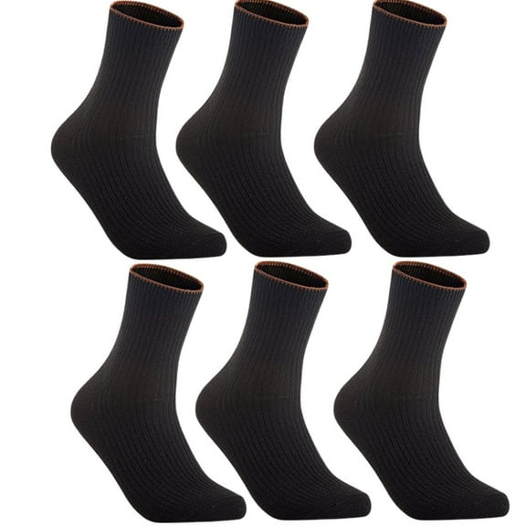 Lian LifeStyle Women's 6 Pairs Socks Solid Color Size 6-9