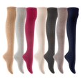 thumbnail image 1 of Lian LifeStyle Women's 7 Pair Adorable Comfortable Soft Thigh High Over Knee High Cotton Socks Size 6-9 L1024 Beige,Light Grey,Wine,Cream,Black,Dark Grey,Navy, 1 of 1