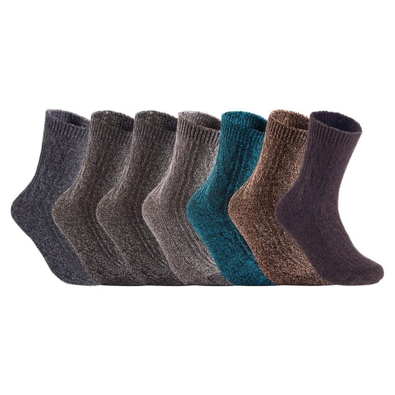 Lian LifeStyle Perfect Fit Women's 7 Pairs Cozy, CUte, and Comfortable Wool Crew Socks For Healthy Feet Size 6-9 HR1613 Assorted